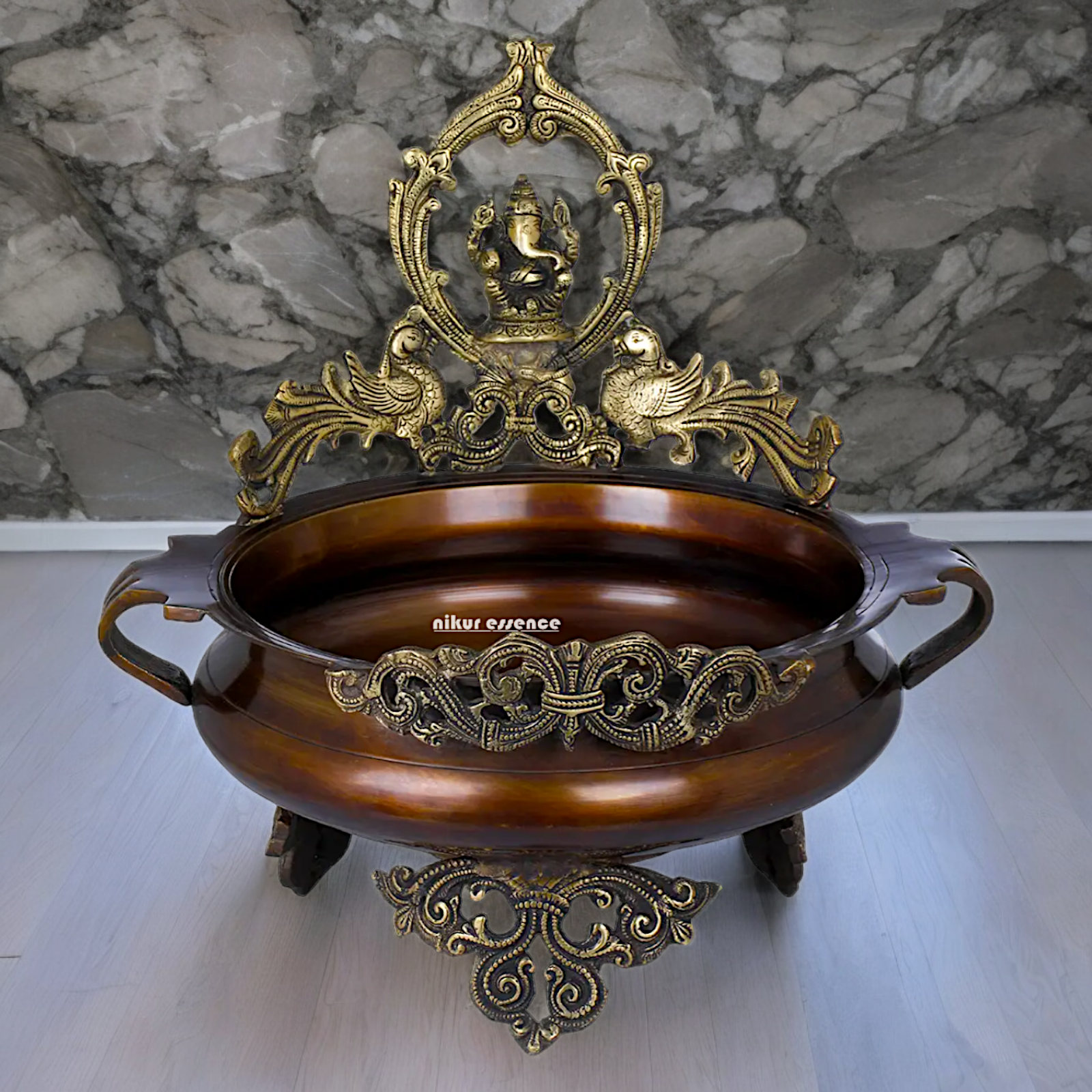 Superfine Braas Ganesh urli - 14.30 inch Nikuressence