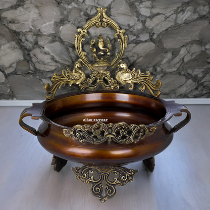 Superfine Braas Ganesh urli - 14.30 inch Nikuressence