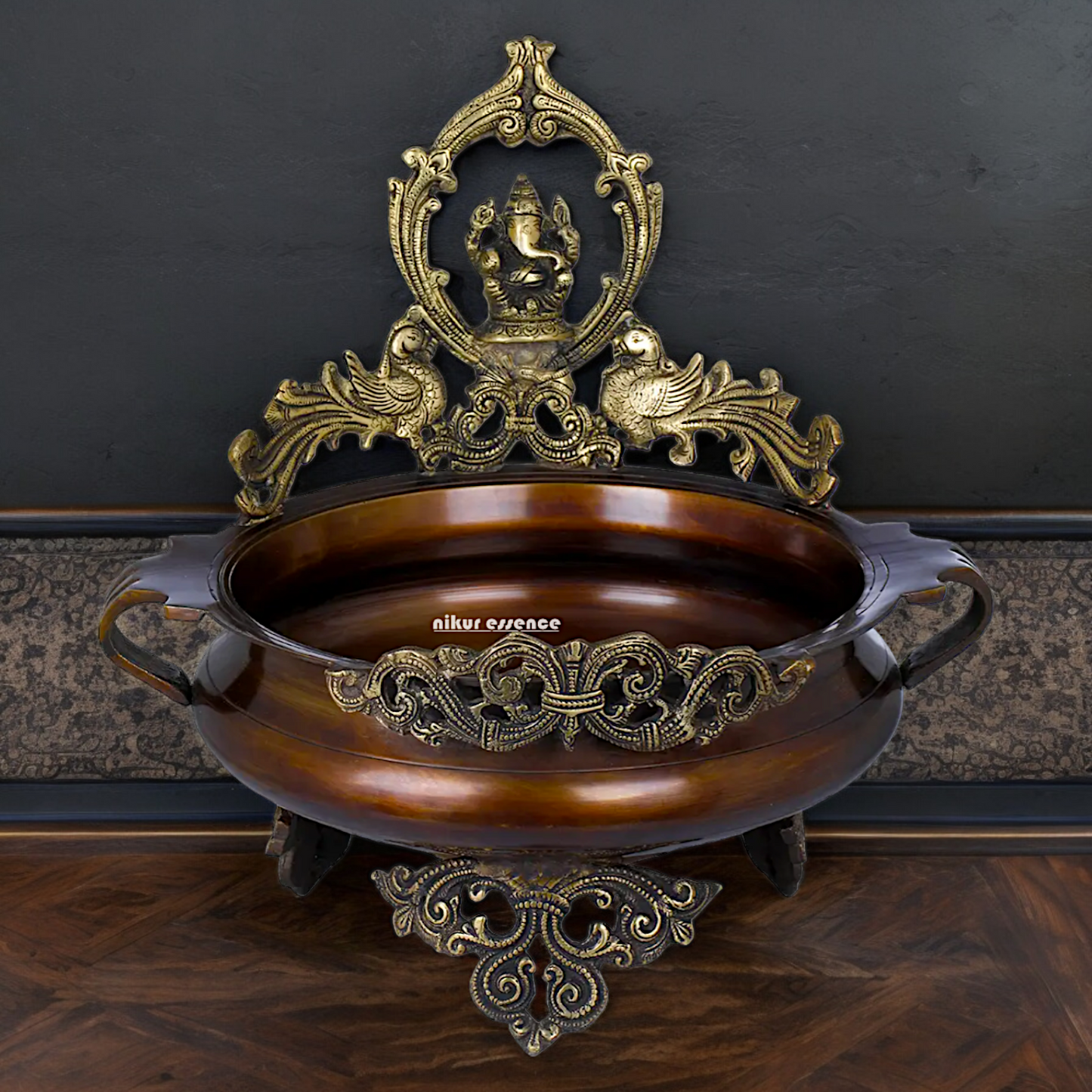 Superfine Braas Ganesh urli - 14.30 inch Nikuressence