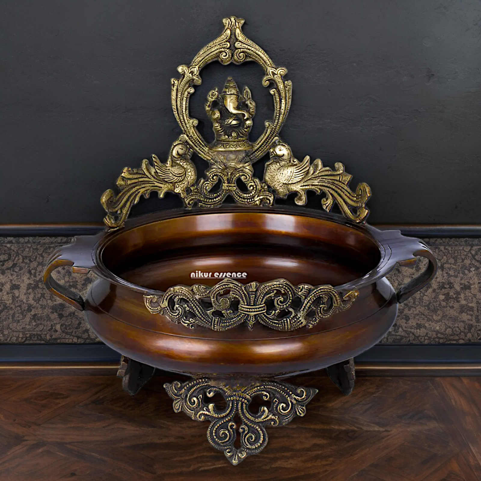 Superfine Braas Ganesh urli - 14.30 inch Nikuressence