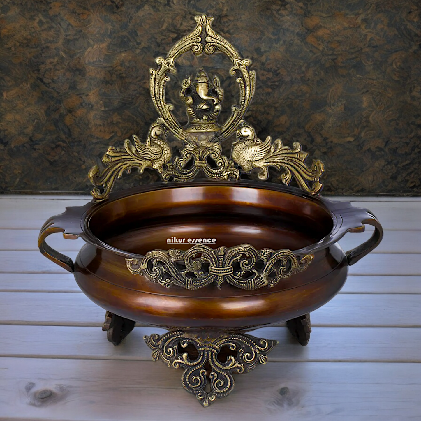 Superfine Braas Ganesh urli - 14.30 inch Nikuressence