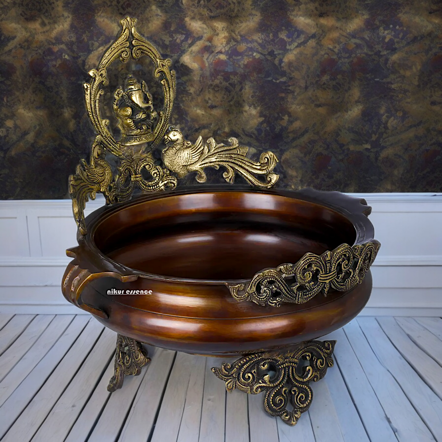 Superfine Braas Ganesh urli - 14.30 inch Nikuressence