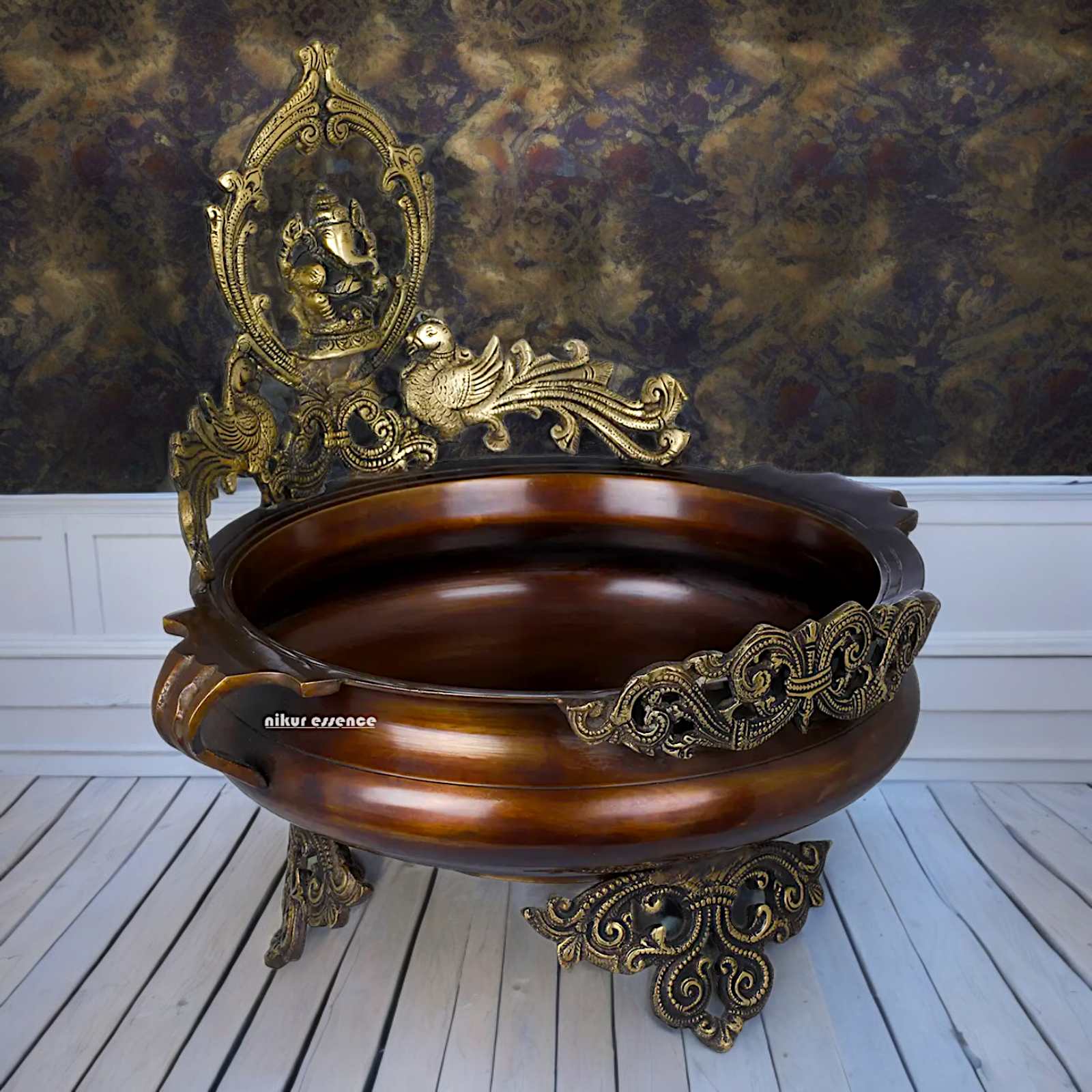 Superfine Braas Ganesh urli - 14.30 inch Nikuressence