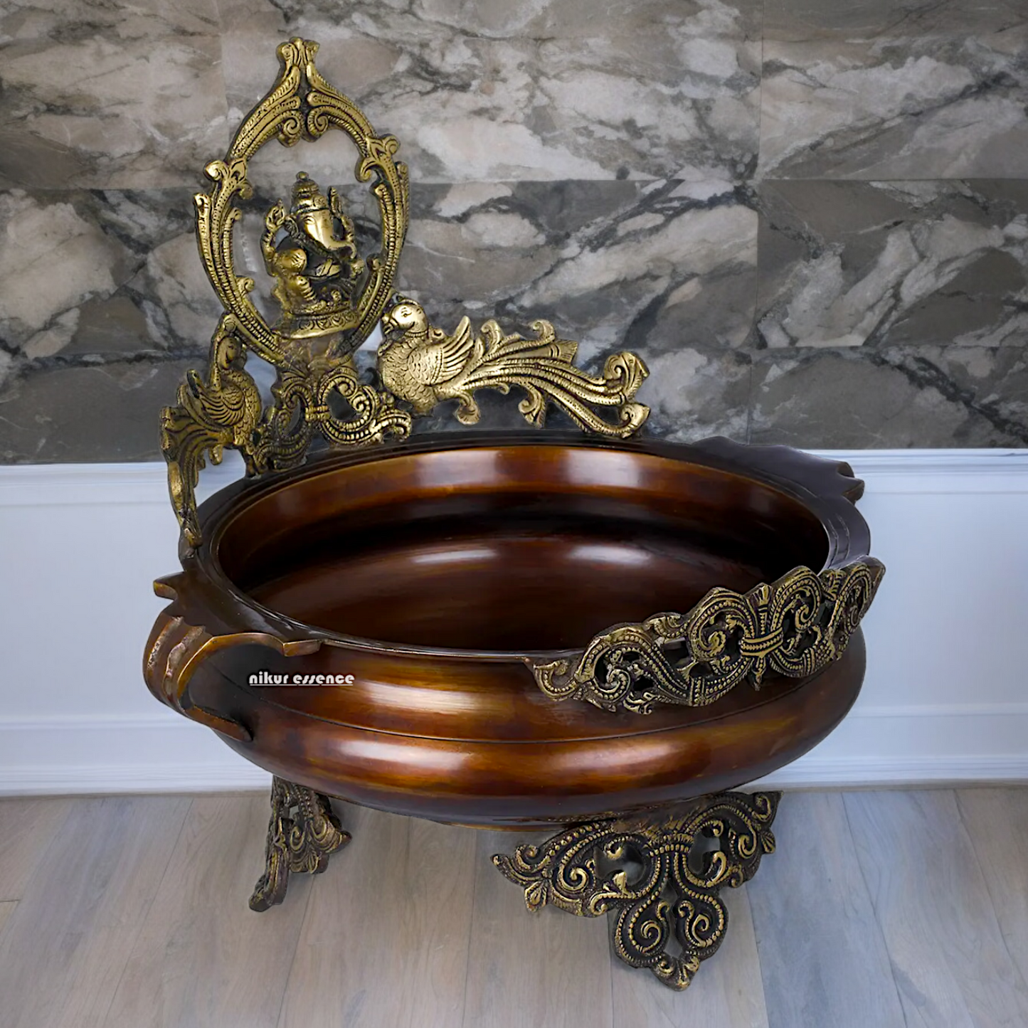 Superfine Braas Ganesh urli - 14.30 inch Nikuressence