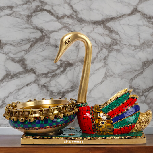 Shop Braas Swan Urli with Stone Work - 13 inches Nikuressence
