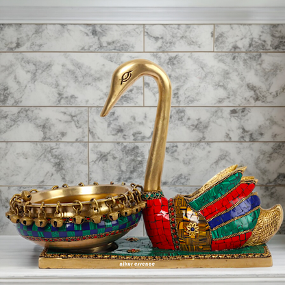 Shop Braas Swan Urli with Stone Work - 13 inches Nikuressence