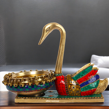 Shop Braas Swan Urli with Stone Work - 13 inches Nikuressence