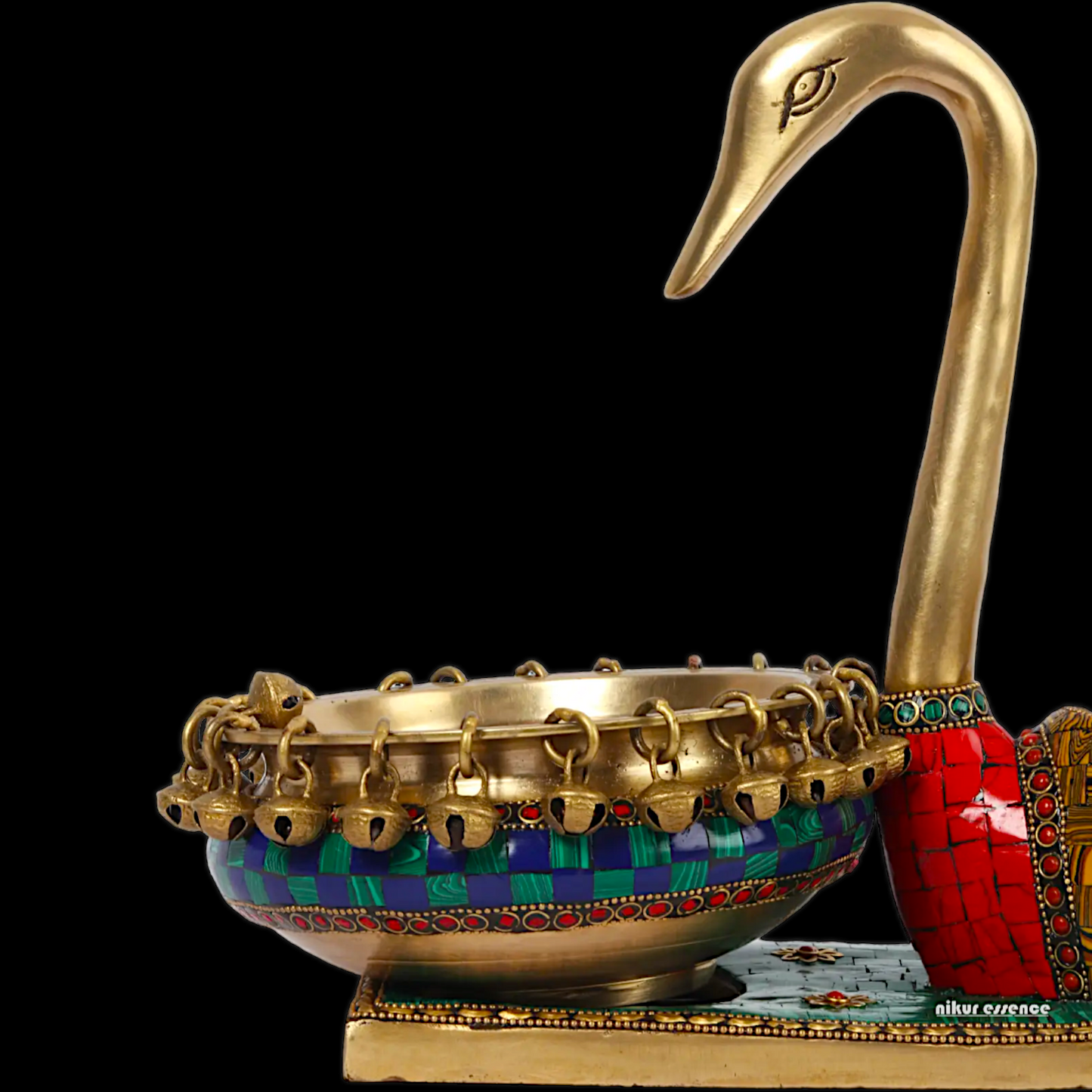 Shop Braas Swan Urli with Stone Work - 13 inches Nikuressence