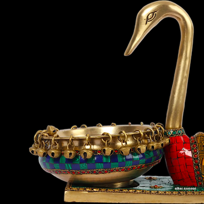 Shop Braas Swan Urli with Stone Work - 13 inches Nikuressence