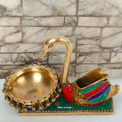 Shop Braas Swan Urli with Stone Work - 13 inches Nikuressence