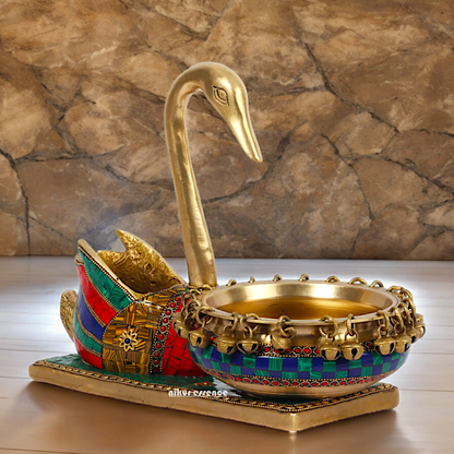 Shop Braas Swan Urli with Stone Work - 13 inches Nikuressence