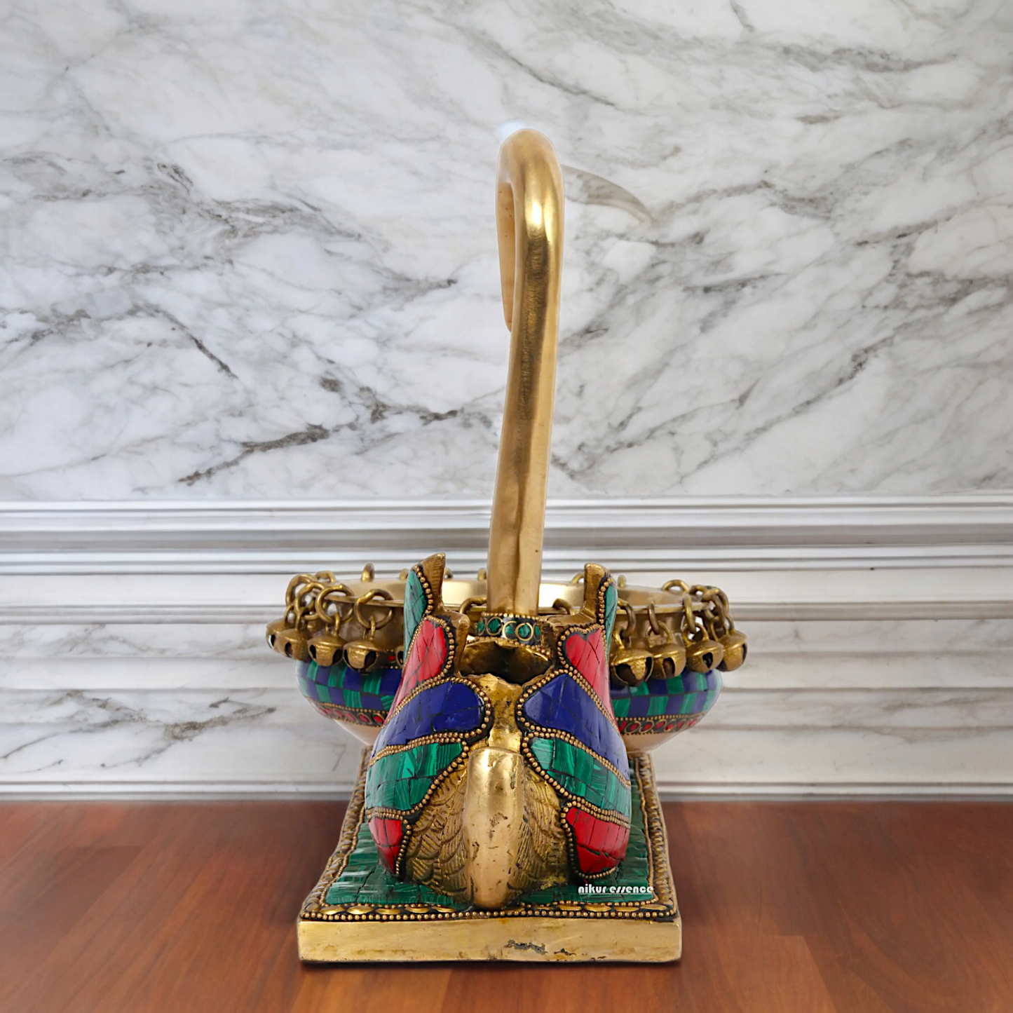 Shop Braas Swan Urli with Stone Work - 13 inches Nikuressence