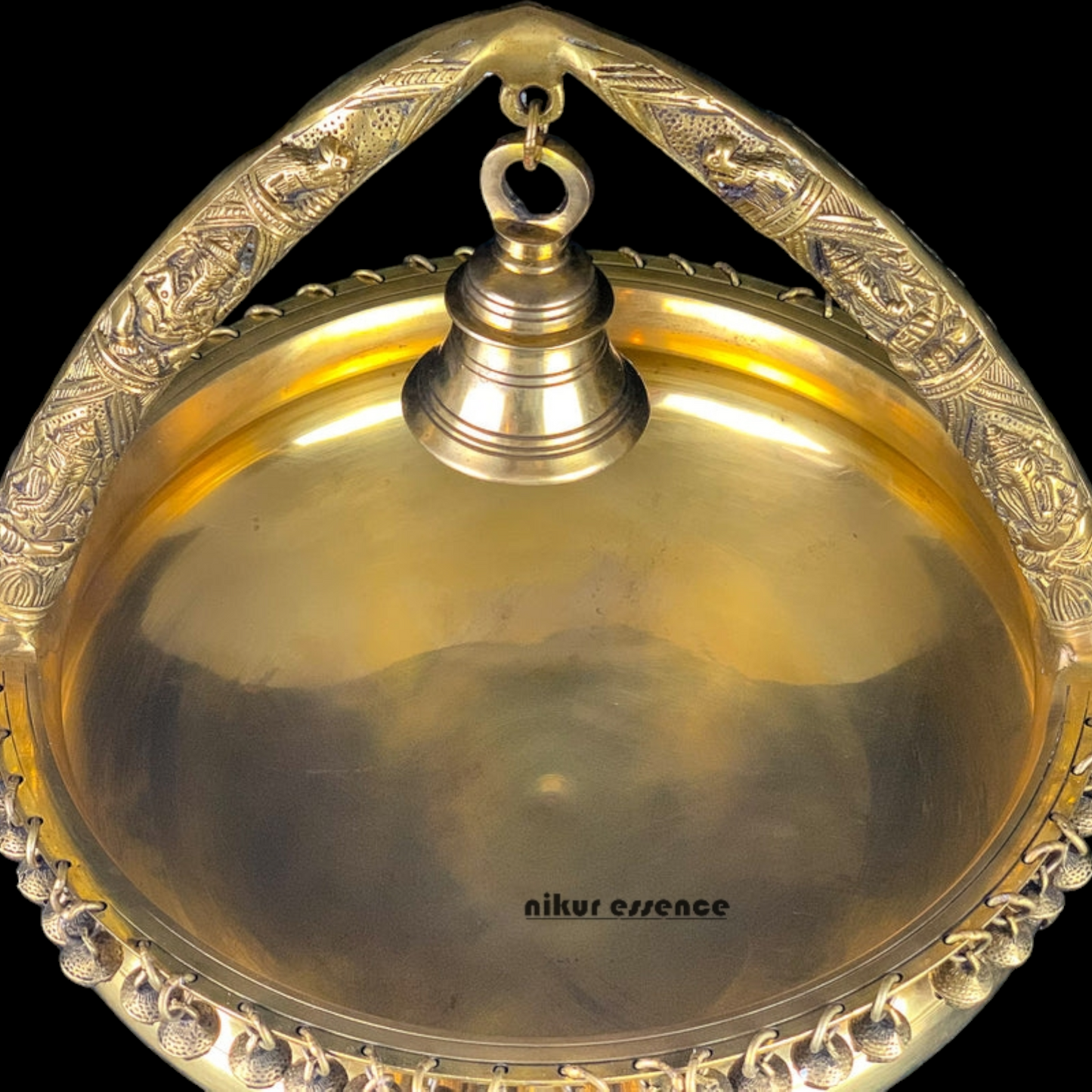 Solid Braas Urli with Ganesh Figurine - 15 inches Nikuressence