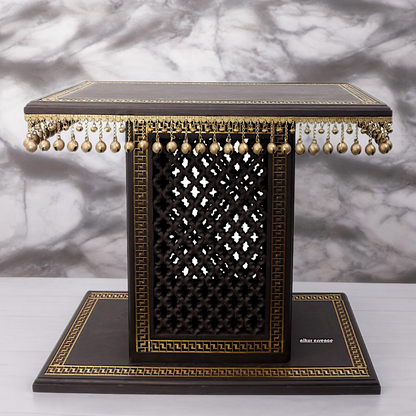 Braas Chowki Stool with Bells Ghungroo Large - 25.984 inches Nikuressence