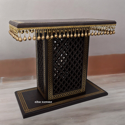 Braas Chowki Stool with Bells Ghungroo Large - 25.984 inches Nikuressence