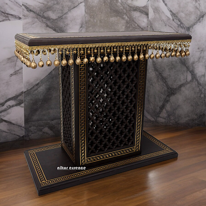 Braas Chowki Stool with Bells Ghungroo Large - 25.984 inches Nikuressence