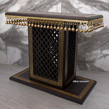 Braas Chowki Stool with Bells Ghungroo Large - 25.984 inches Nikuressence