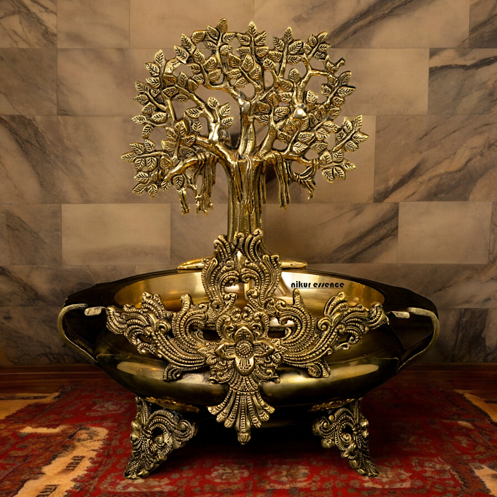 Large Tree Urli Braas - 14 inches Nikuressence