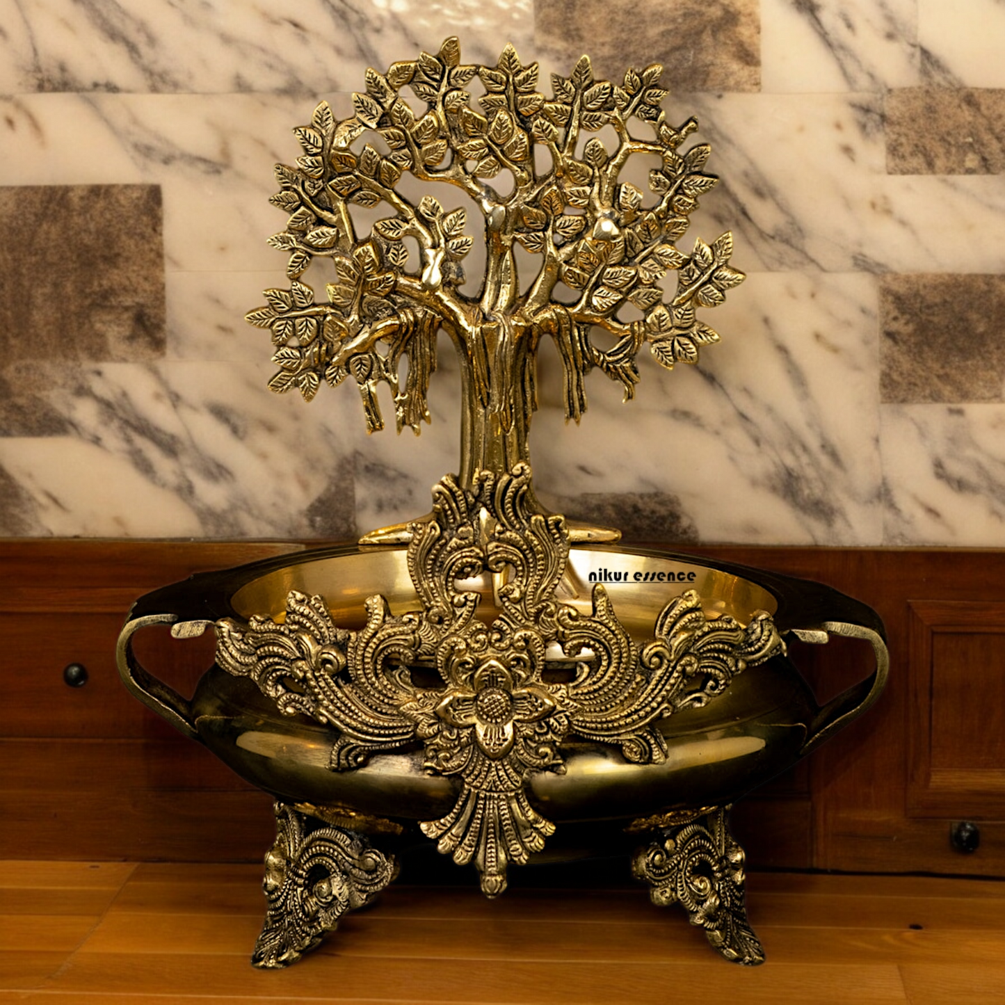 Large Tree Urli Braas - 14 inches Nikuressence