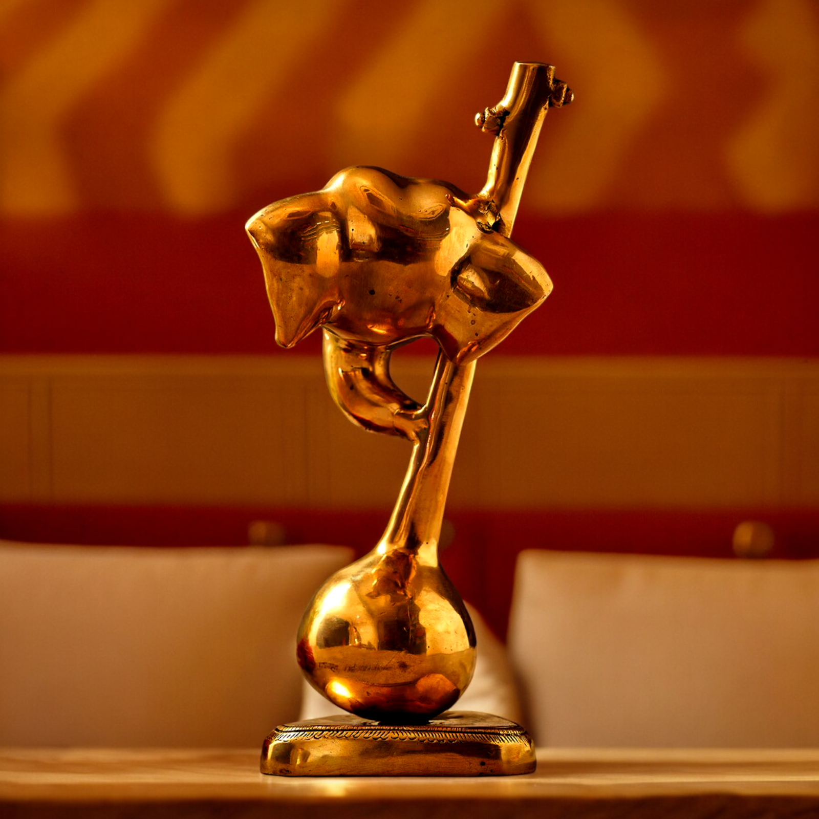 Shop Ganesh Playing Veena Solid Braas Idol - 11.5 inches Nikuressence