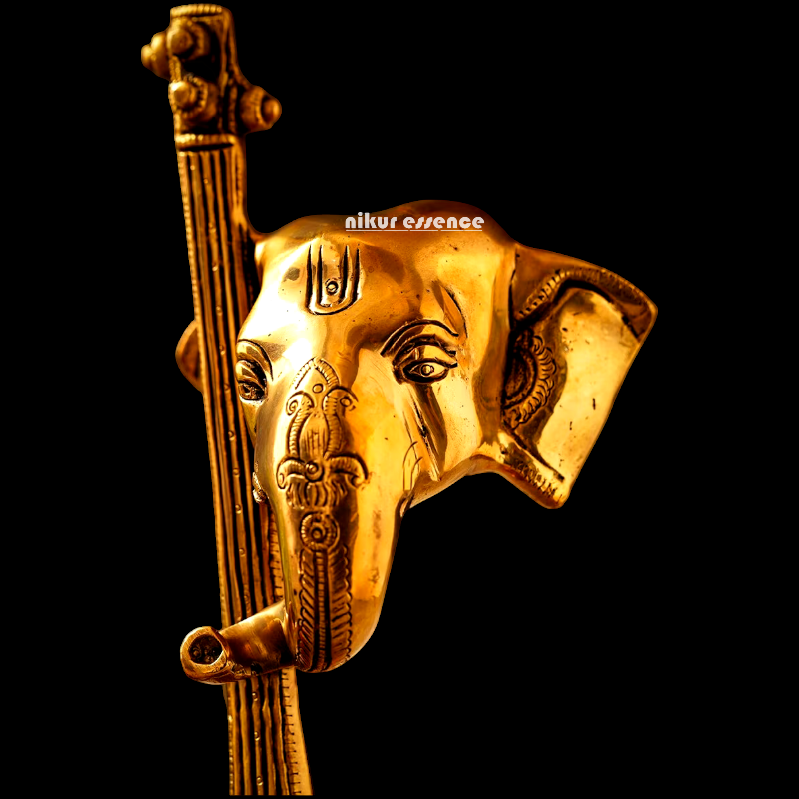 Shop Ganesh Playing Veena Solid Braas Idol - 11.5 inches Nikuressence