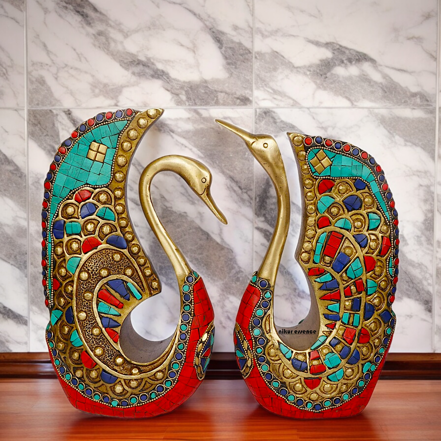 Online Swan Pair idol with Stone Work - 9.5 inches Nikuressence