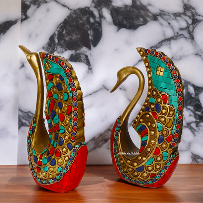 Online Swan Pair idol with Stone Work - 9.5 inches Nikuressence
