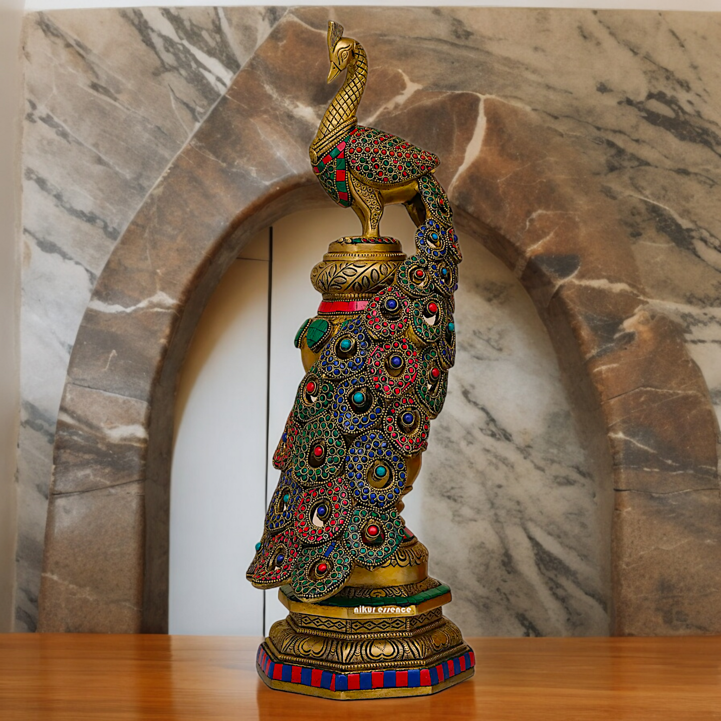 Buy Peacock Idol with Stone Work - 20 inches Nikuressence