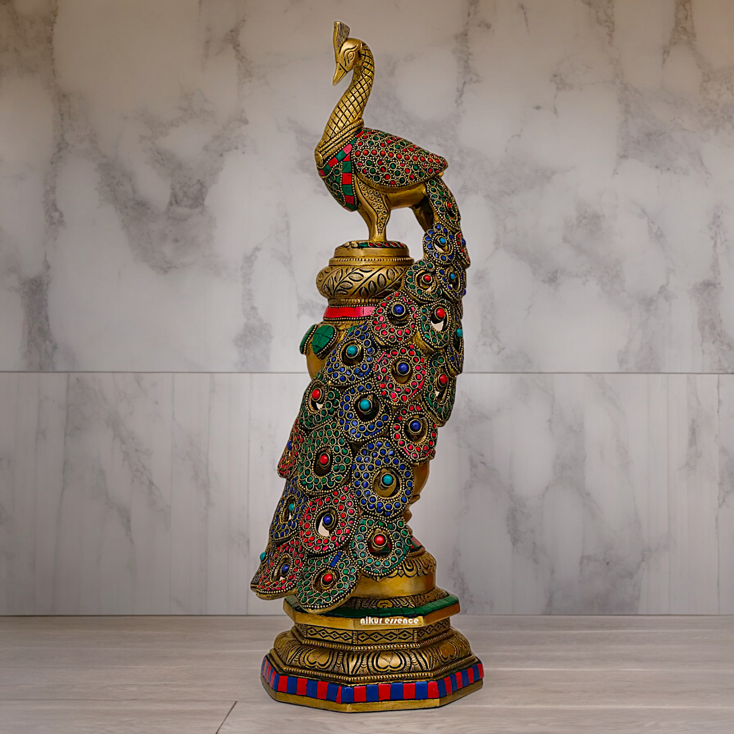 Buy Peacock Idol with Stone Work - 20 inches Nikuressence