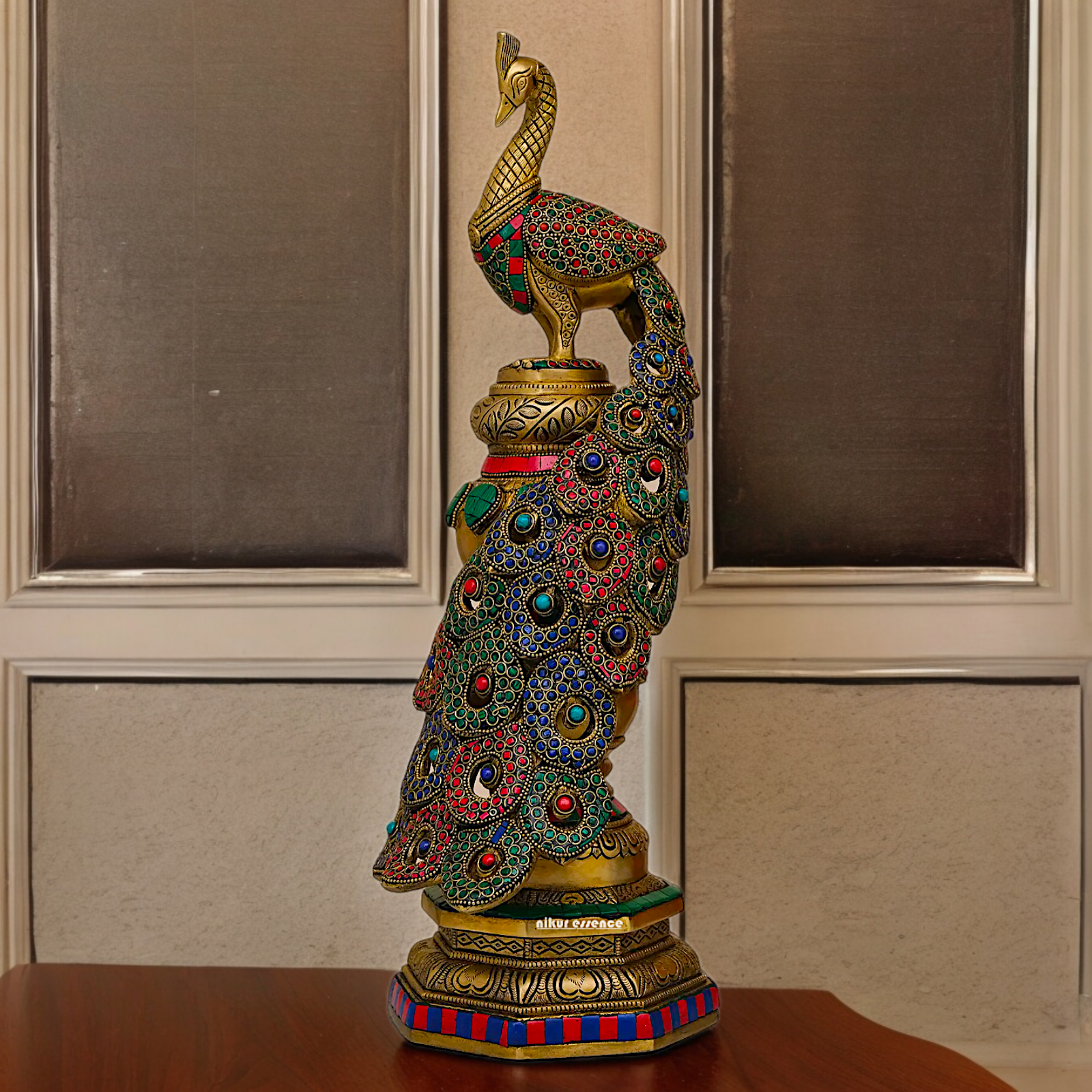Buy Peacock Idol with Stone Work - 20 inches Nikuressence