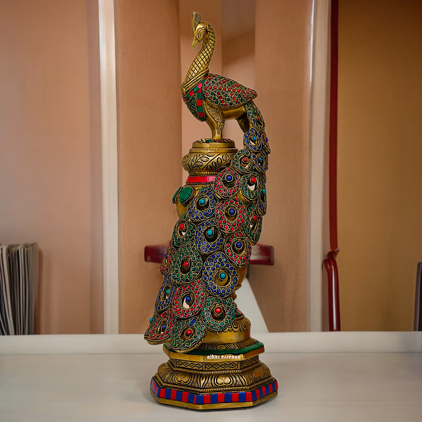Buy Peacock Idol with Stone Work - 20 inches Nikuressence
