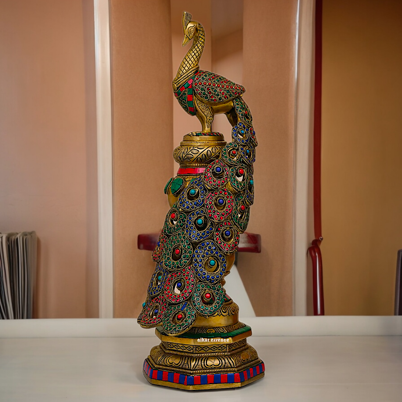 Buy Peacock Idol with Stone Work - 20 inches Nikuressence