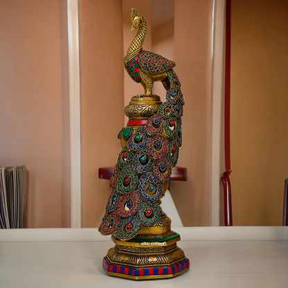 Buy Peacock Idol with Stone Work - 20 inches Nikuressence