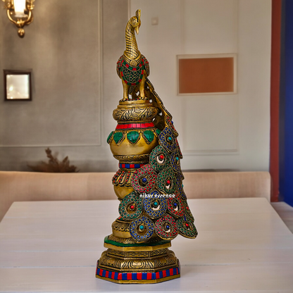 Buy Peacock Idol with Stone Work - 20 inches Nikuressence