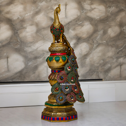Buy Peacock Idol with Stone Work - 20 inches Nikuressence