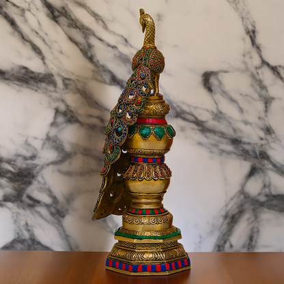 Buy Peacock Idol with Stone Work - 20 inches Nikuressence