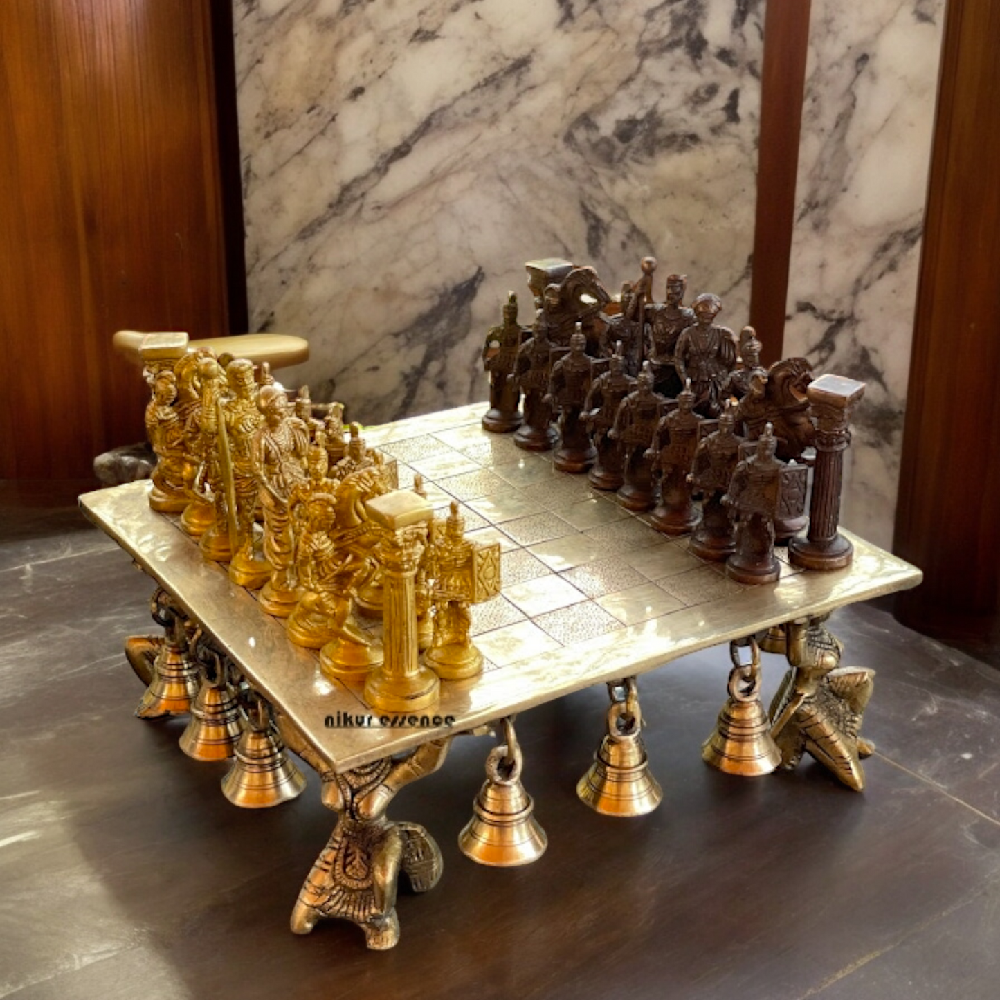 Brass Chess Board Game - 9.5 Inches Nikuressence
