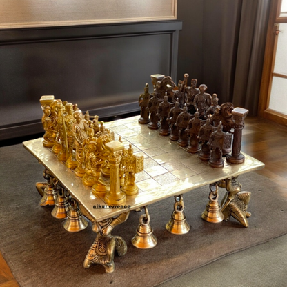 Brass Chess Board Game - 9.5 Inches Nikuressence