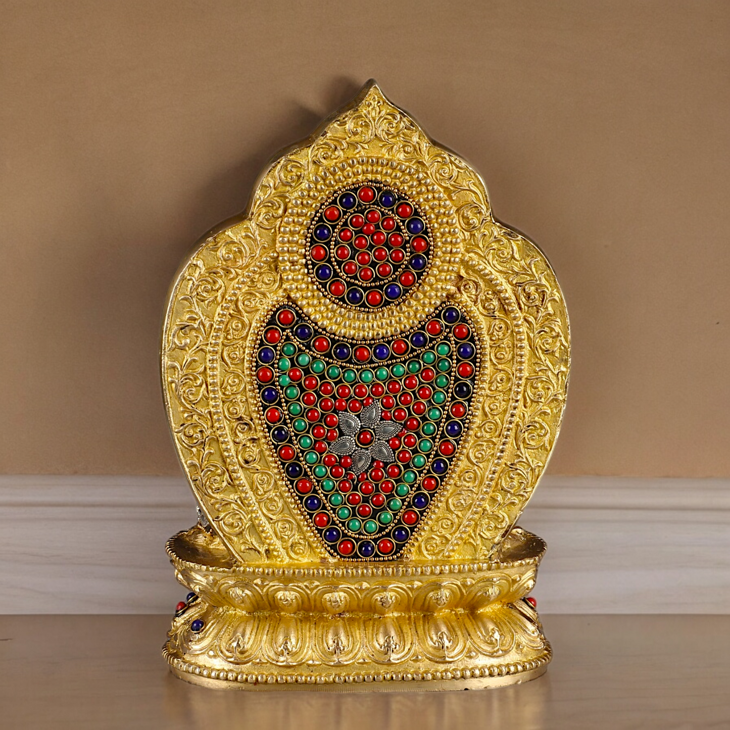 Shop Buddha Brass Statue with Stone Work - 10 inches Nikuressence