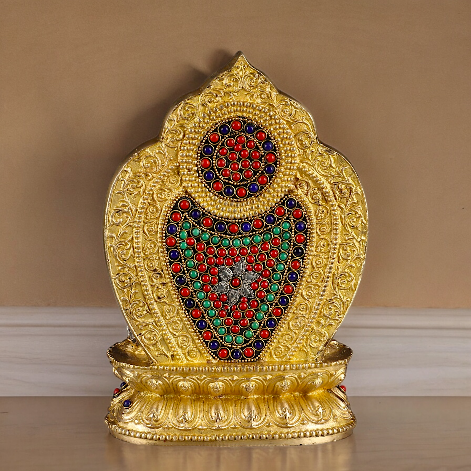 Shop Buddha Brass Statue with Stone Work - 10 inches Nikuressence