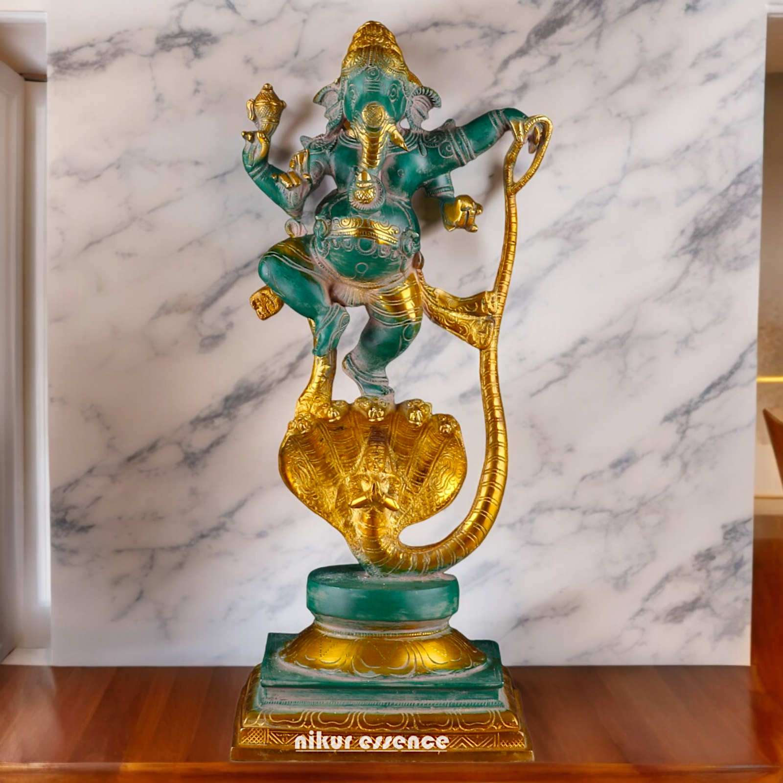 Large Ganesh Standing on Sheshnag Idol - 26.969 inches Nikuressence