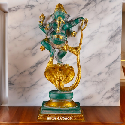 Large Ganesh Standing on Sheshnag Idol - 26.969 inches Nikuressence
