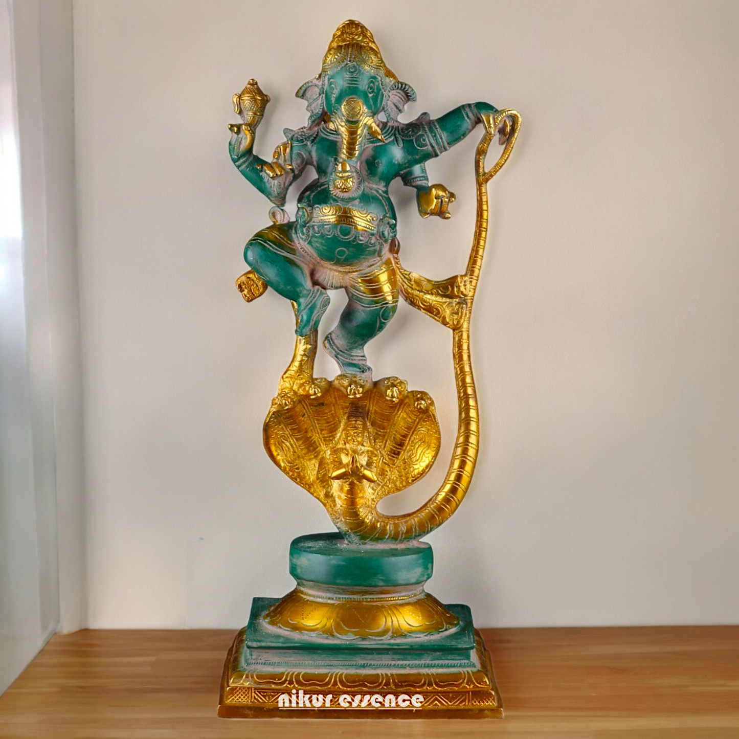 Large Ganesh Standing on Sheshnag Idol - 26.969 inches Nikuressence