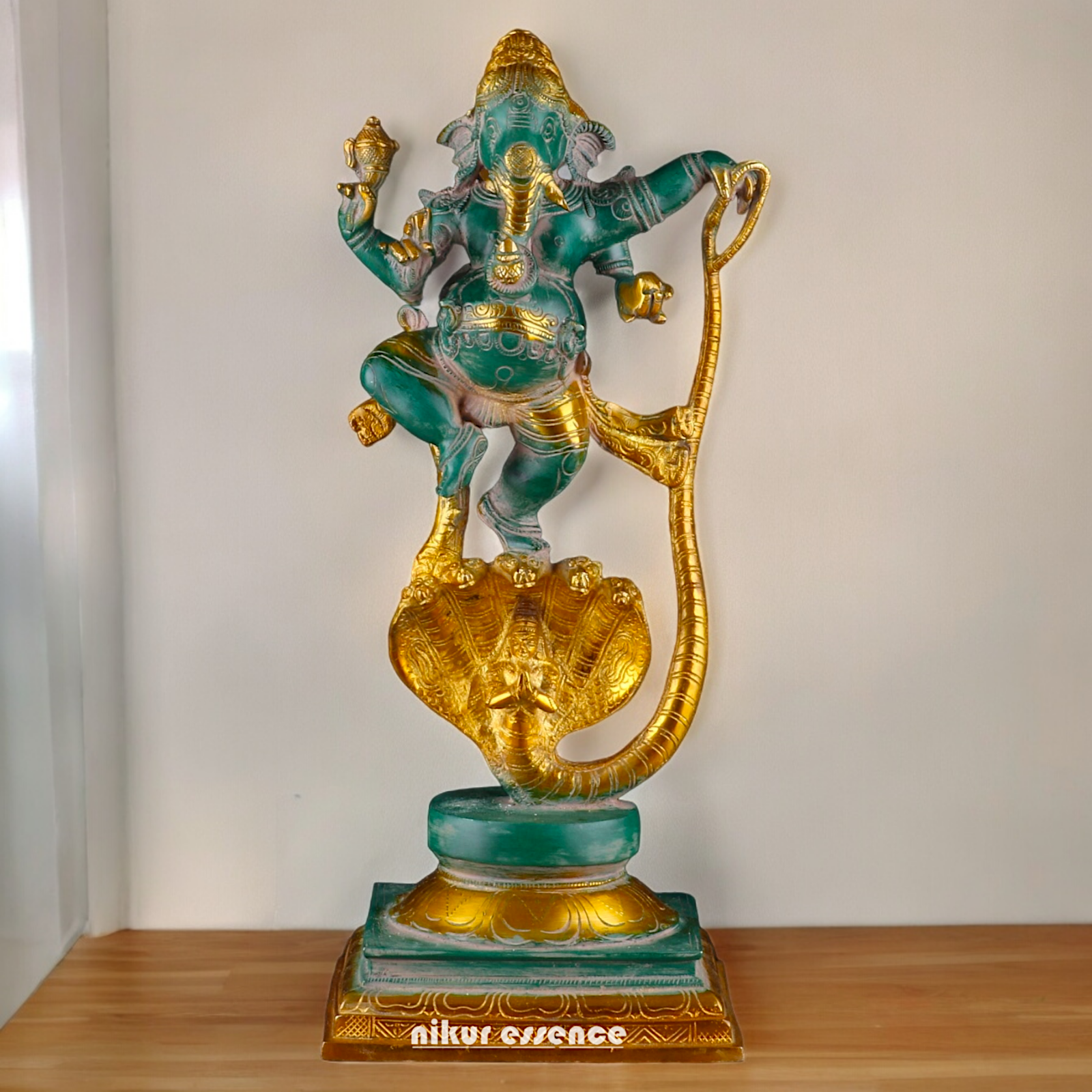 Large Ganesh Standing on Sheshnag Idol - 26.969 inches Nikuressence