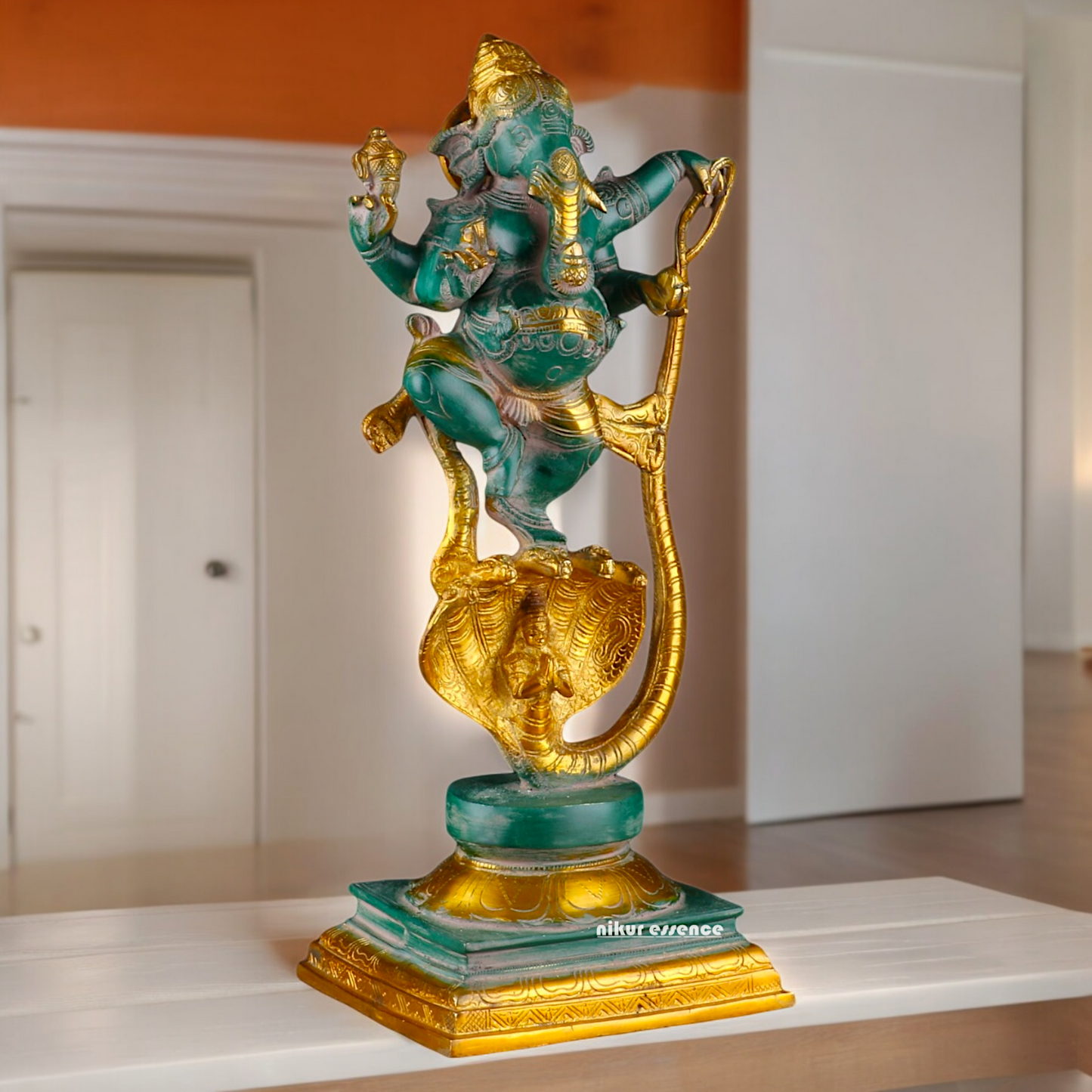 Large Ganesh Standing on Sheshnag Idol - 26.969 inches Nikuressence