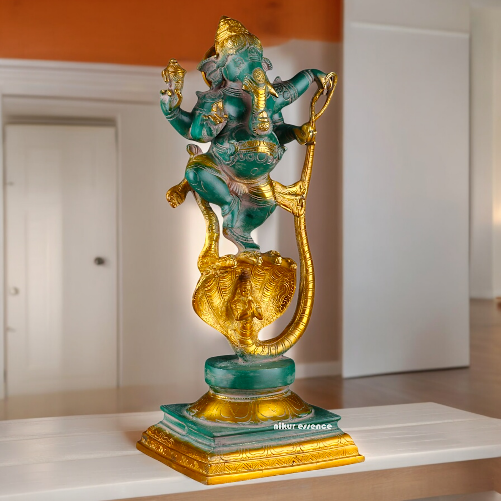Large Ganesh Standing on Sheshnag Idol - 26.969 inches Nikuressence