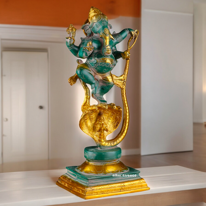 Large Ganesh Standing on Sheshnag Idol - 26.969 inches Nikuressence