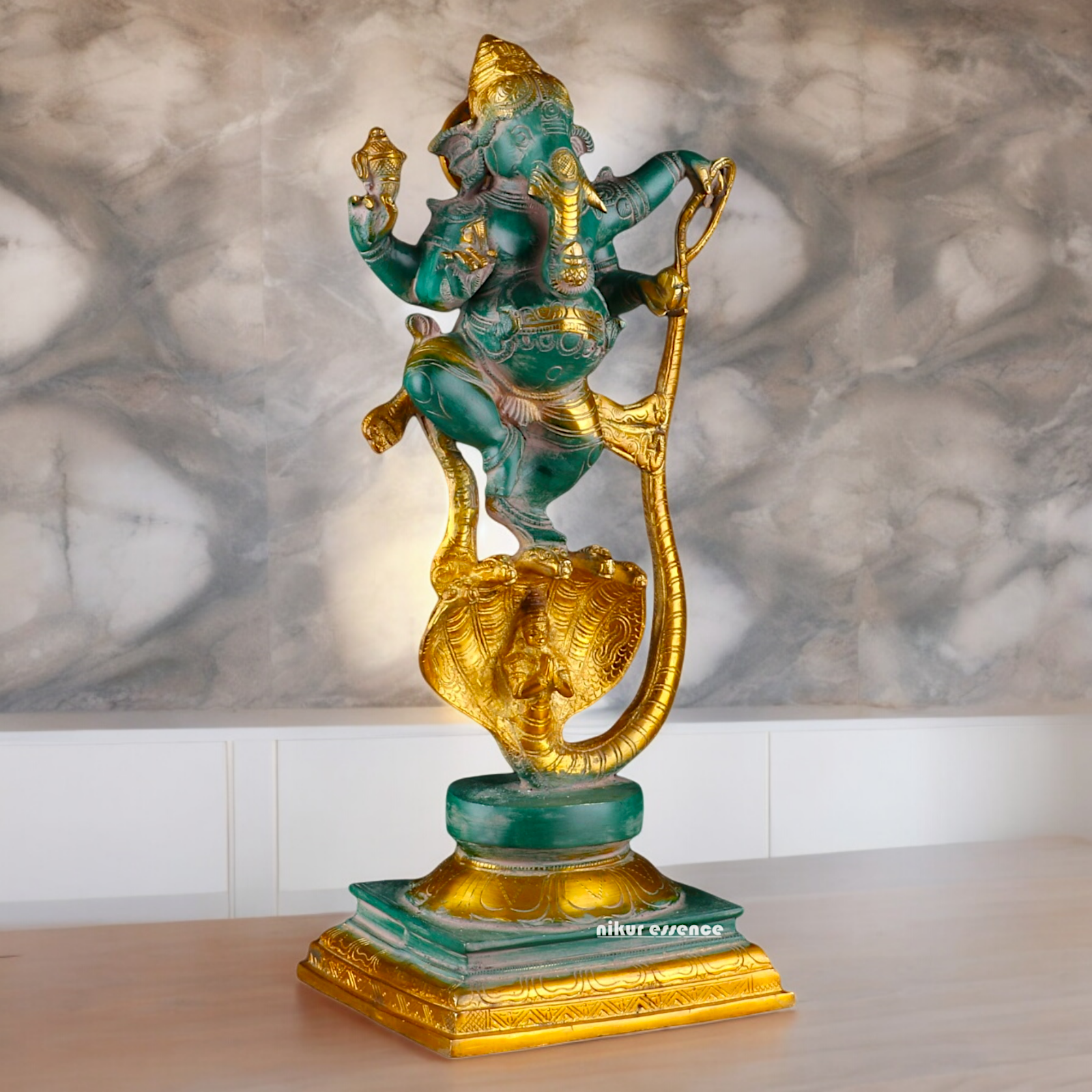 Large Ganesh Standing on Sheshnag Idol - 26.969 inches Nikuressence