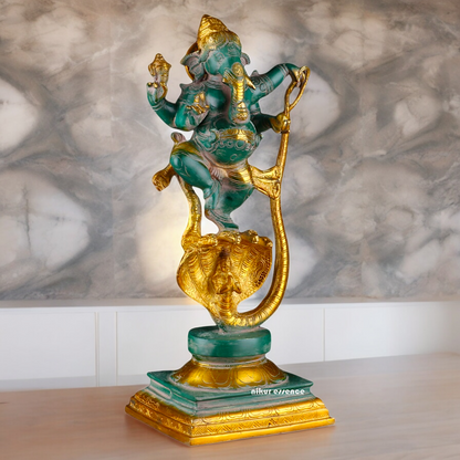 Large Ganesh Standing on Sheshnag Idol - 26.969 inches Nikuressence