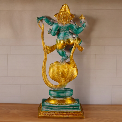 Large Ganesh Standing on Sheshnag Idol - 26.969 inches Nikuressence
